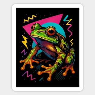 Retro Neon Big Eye Tree Frog Magnet